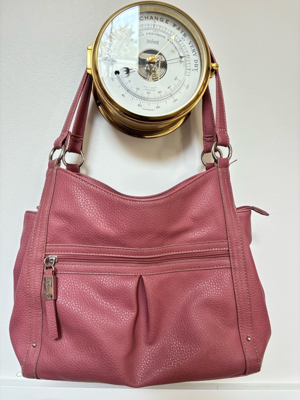 Women's Koltov Vegan Leather Laila Large Hobo, Dusty Rose